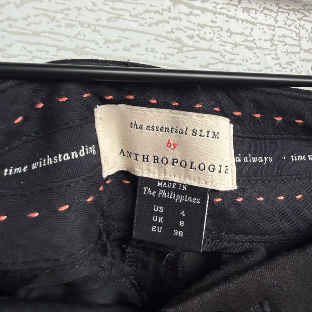 Anthropologie | Slim Black Tailored Ankle Pants – Minimalist Workwear | Size 4 - Picture 2 of 9